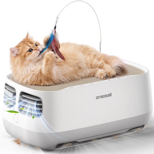 Oneisall PP03 Air Purifiers for Home Pets, Pet Air Purifier with Washable Filter, PM 2.5 Display Air Quality Sensor Air Cleaner for Bedroom, Living Room, White