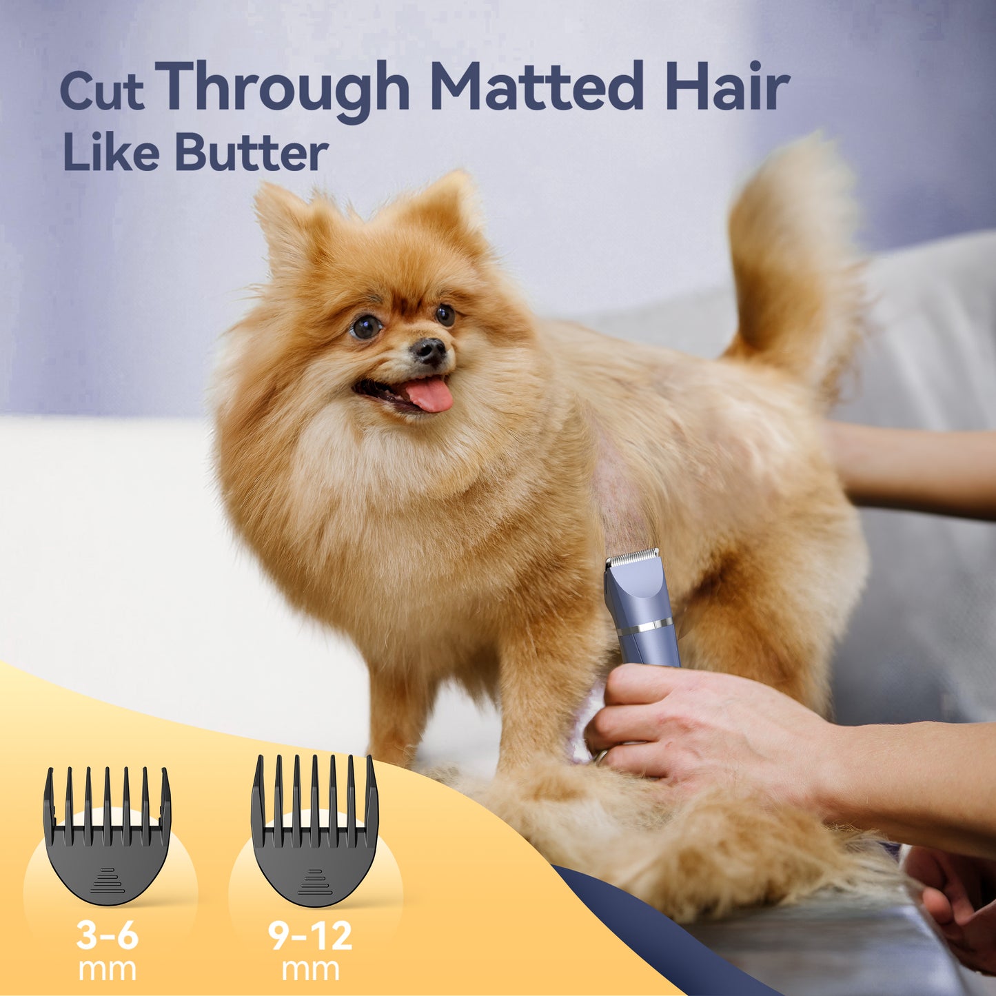 Oneisall N11 Dog Paw Trimmer, 4-in-1 Cordless Dog Grooming Kit, Low Noise Dog Nail Grinder & IPX7 Waterproof Dog Grooming Clippers for Paws, Face, Eyes, Ears, Rump - Blue