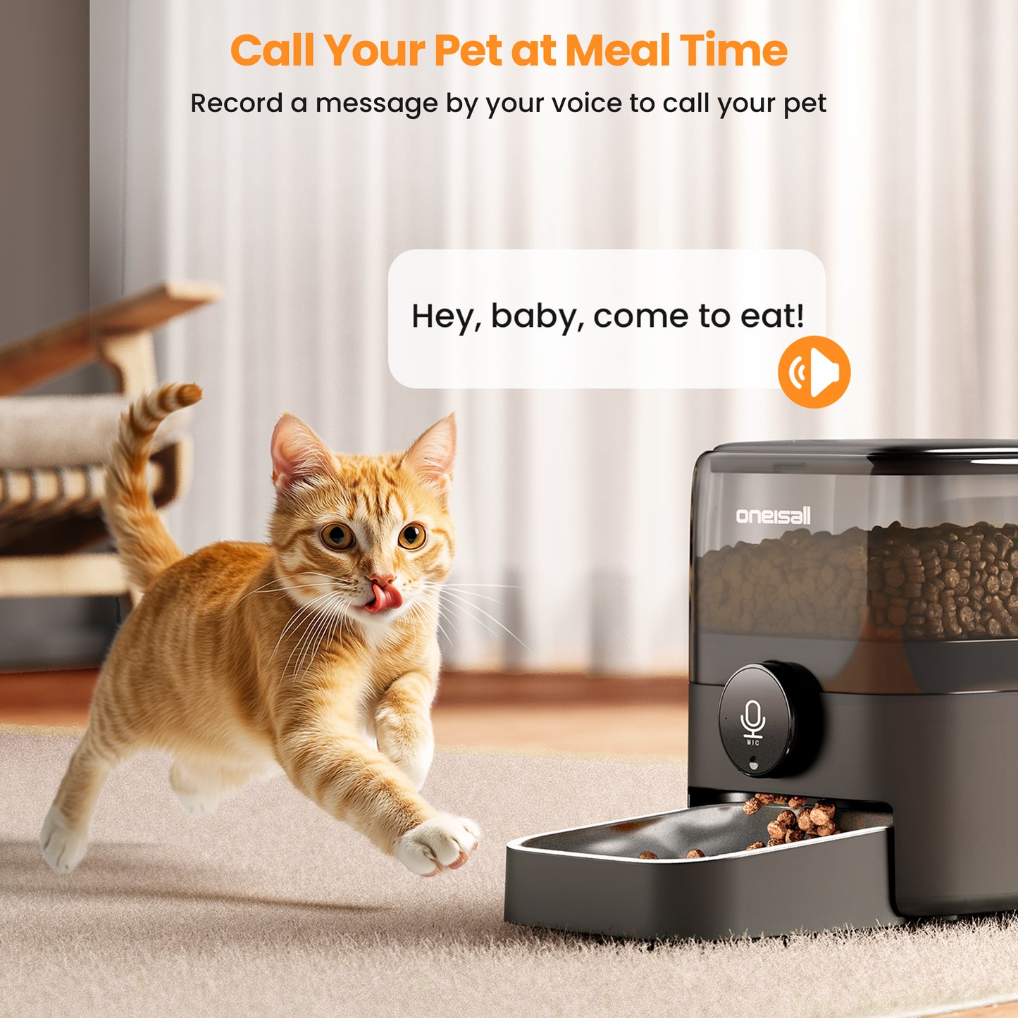 Oneisall PF06 Wireless Automatic Cat Feeder, 12 Cups/3L WiFi Timed Cat Feeder, 100 Day Extended Runtime Pet Feeder, Automatic Cat Food Dispenser for Large Kibble, Smart App Control, Black