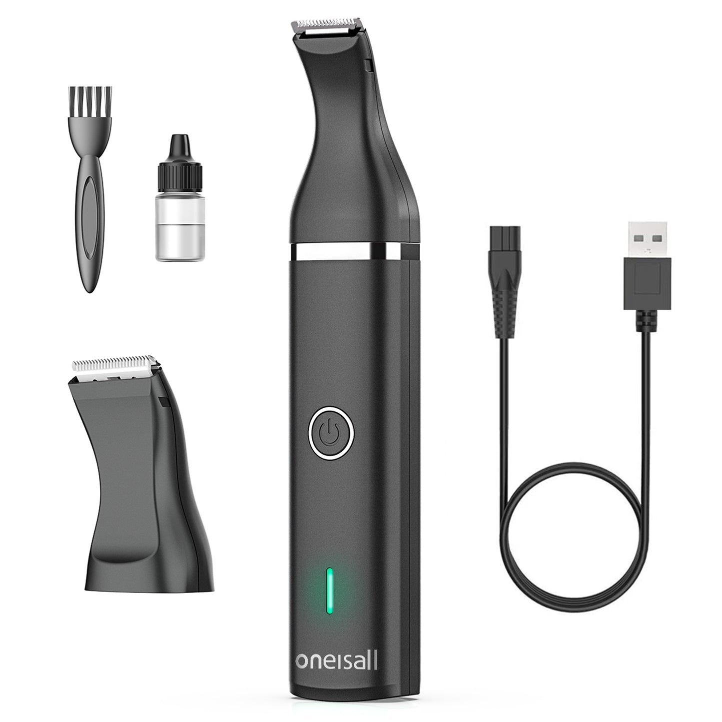 Oneisall Dog Clippers/Dog Paw Trimmer with Double Blades 2 in 1 Quiet Dog Grooming Clippers/Cordless 2 Speed Small Pet Hair Trimmers for Dog's Hair Around Paws, Eyes, Ears, Face, Rump