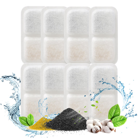 Oneisall 8Pcs Cat Water Fountain Replacement Carbon Filters for PWF-001 2L Cat Fountain - White