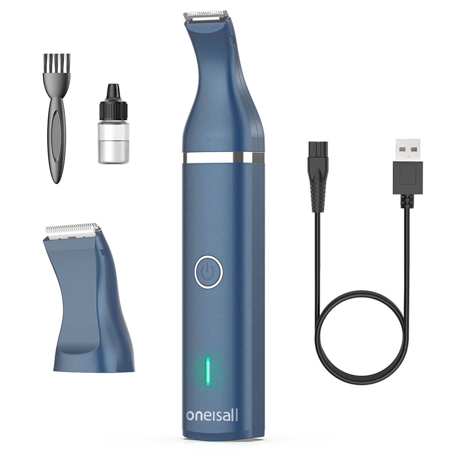 Oneisall Dog Clippers/Dog Paw Trimmer with Double Blades 2 in 1 Quiet Dog Grooming Clippers/Cordless 2 Speed Small Pet Hair Trimmers for Dog's Hair Around Paws, Eyes, Ears, Face, Rump