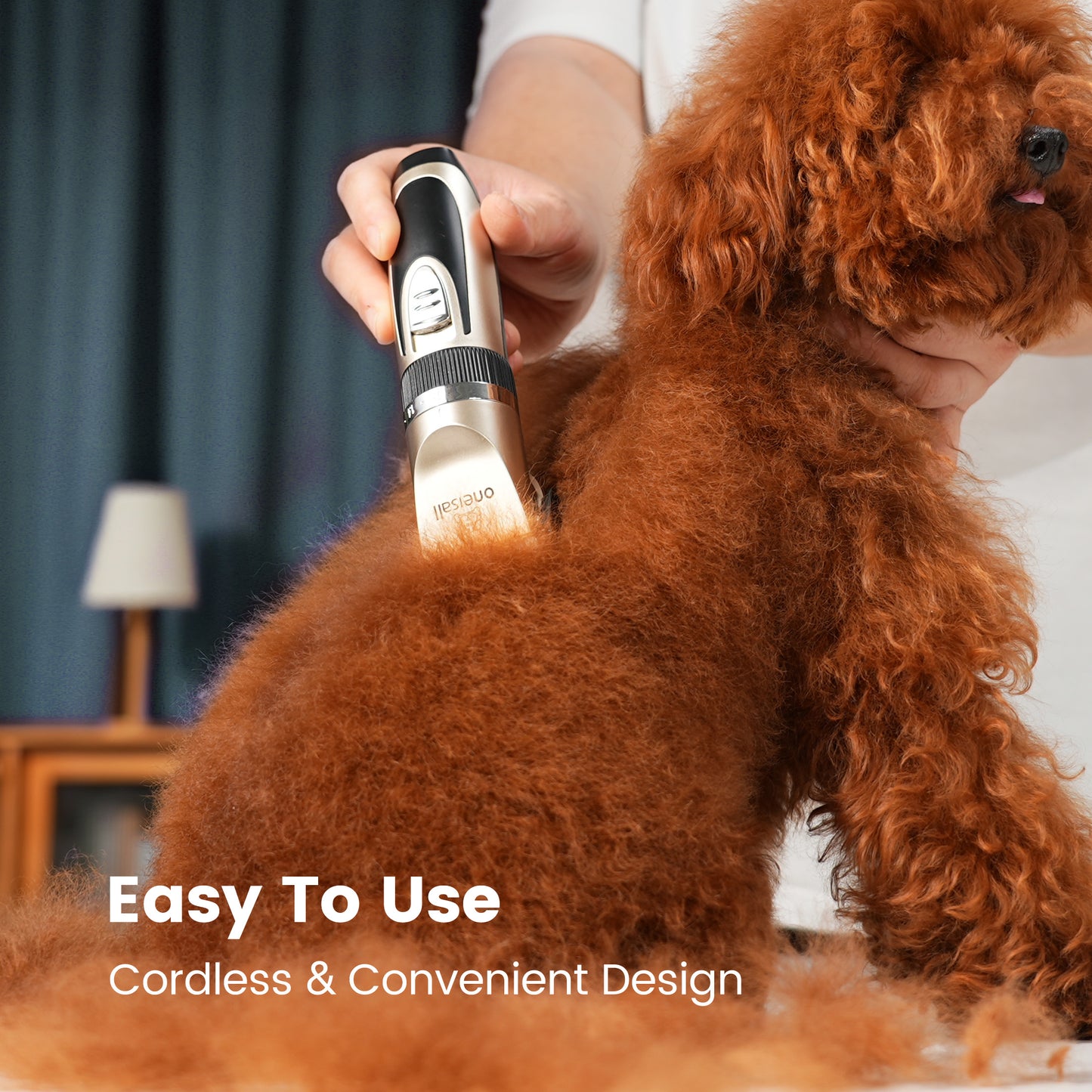 Oneisall S6 Set Dog Clippers & Dog Paw Trimmer, 2-in-1 Ultra Quiet Cordless Dog Grooming Kit, Gold & Black