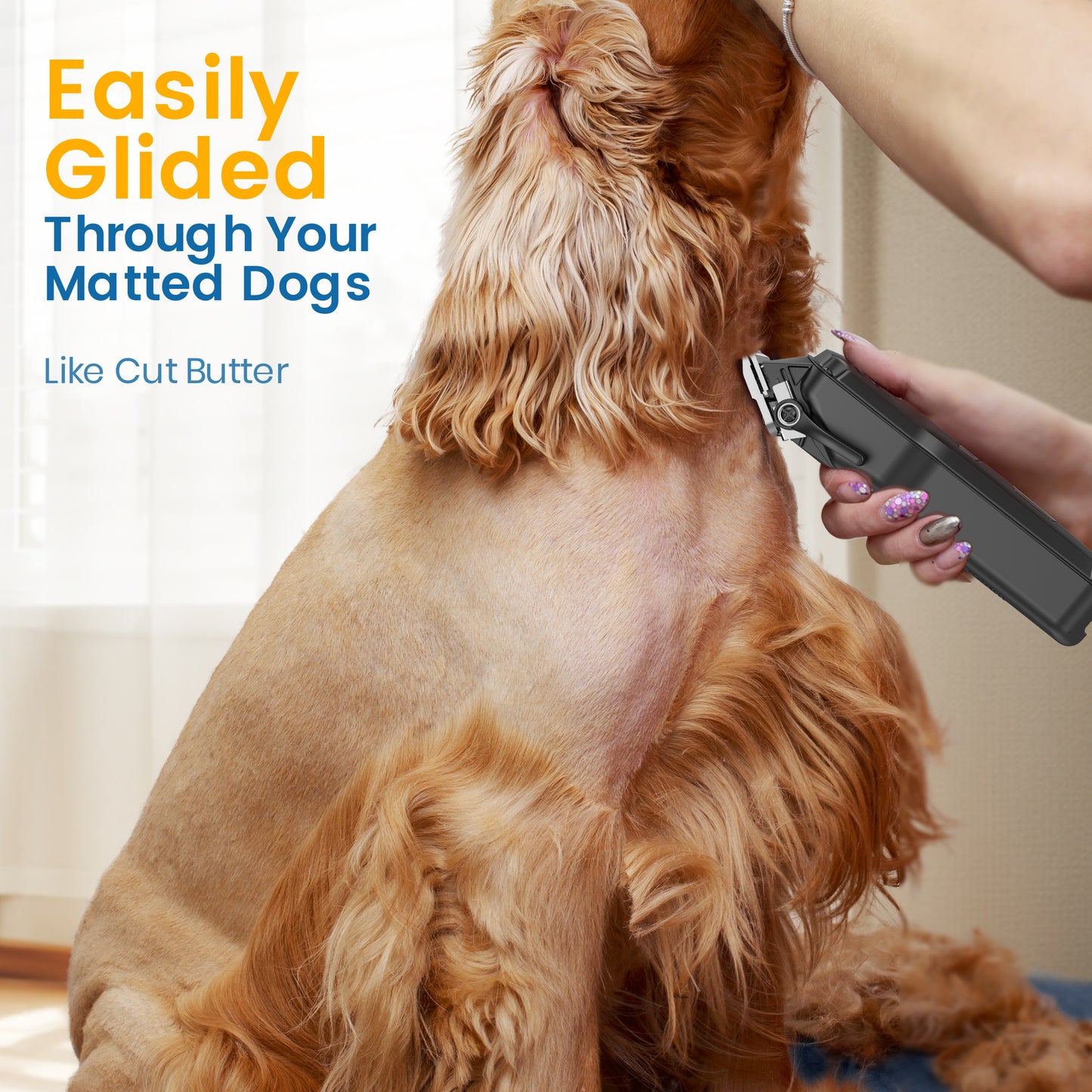Oneisall DC-600 Dog Clippers for Grooming, Cordless & Low Noise Dog Grooming Clippers for Thick Coats, Black