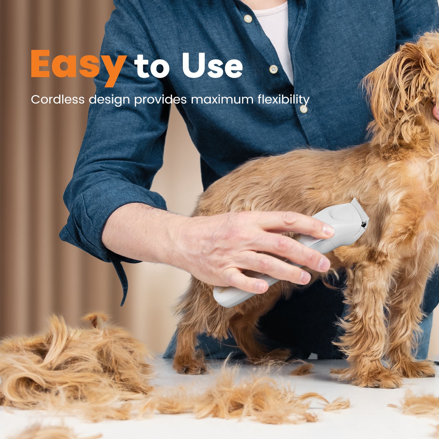 Oneisall HM6 4-in-1 Dog Grooming Kit with LED Light, Cordless Dog Clippers & Dog Paw Trimmer & Dog Nail Grinder, White