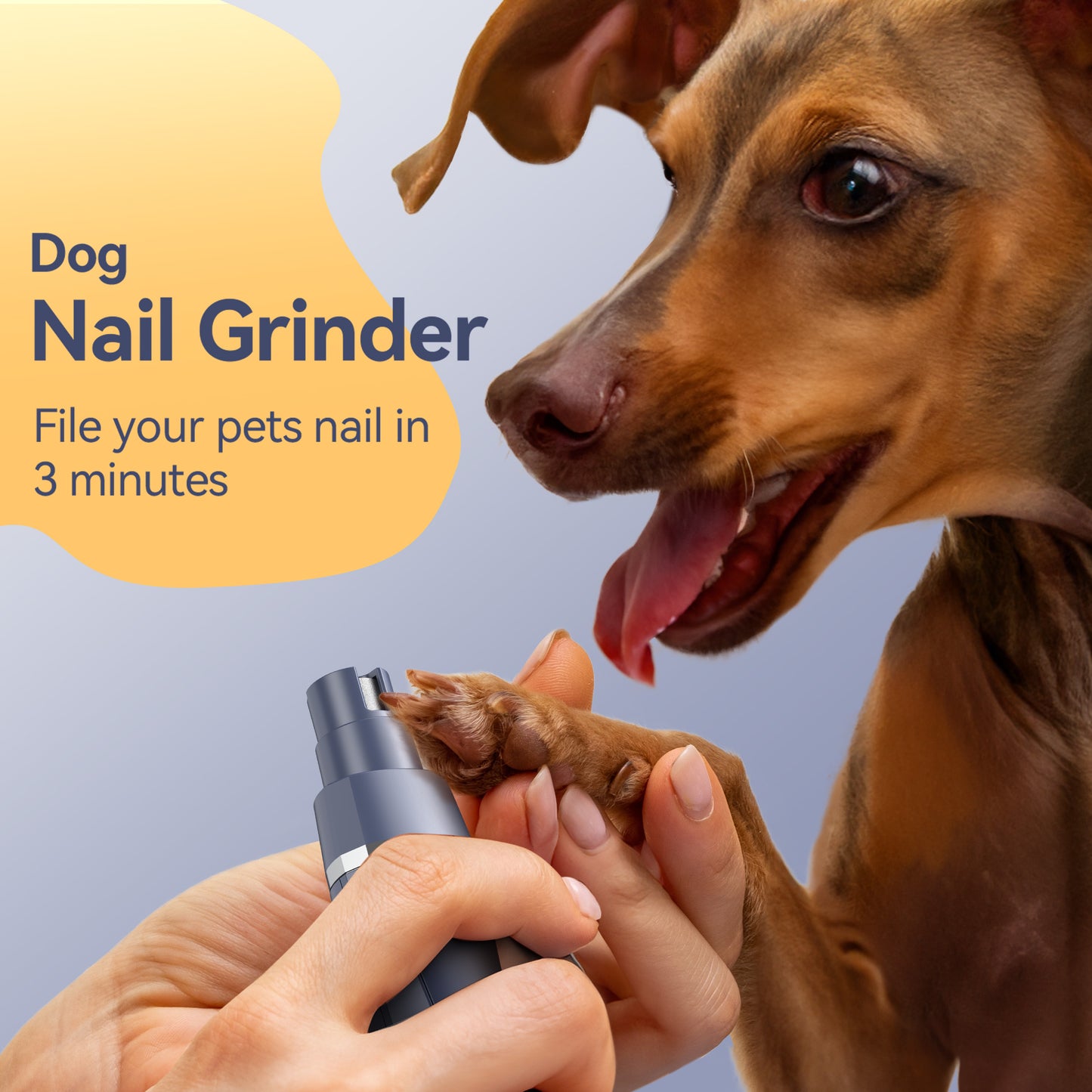 Oneisall N11 Dog Paw Trimmer, 4-in-1 Cordless Dog Grooming Kit, Low Noise Dog Nail Grinder & IPX7 Waterproof Dog Grooming Clippers for Paws, Face, Eyes, Ears, Rump - Blue