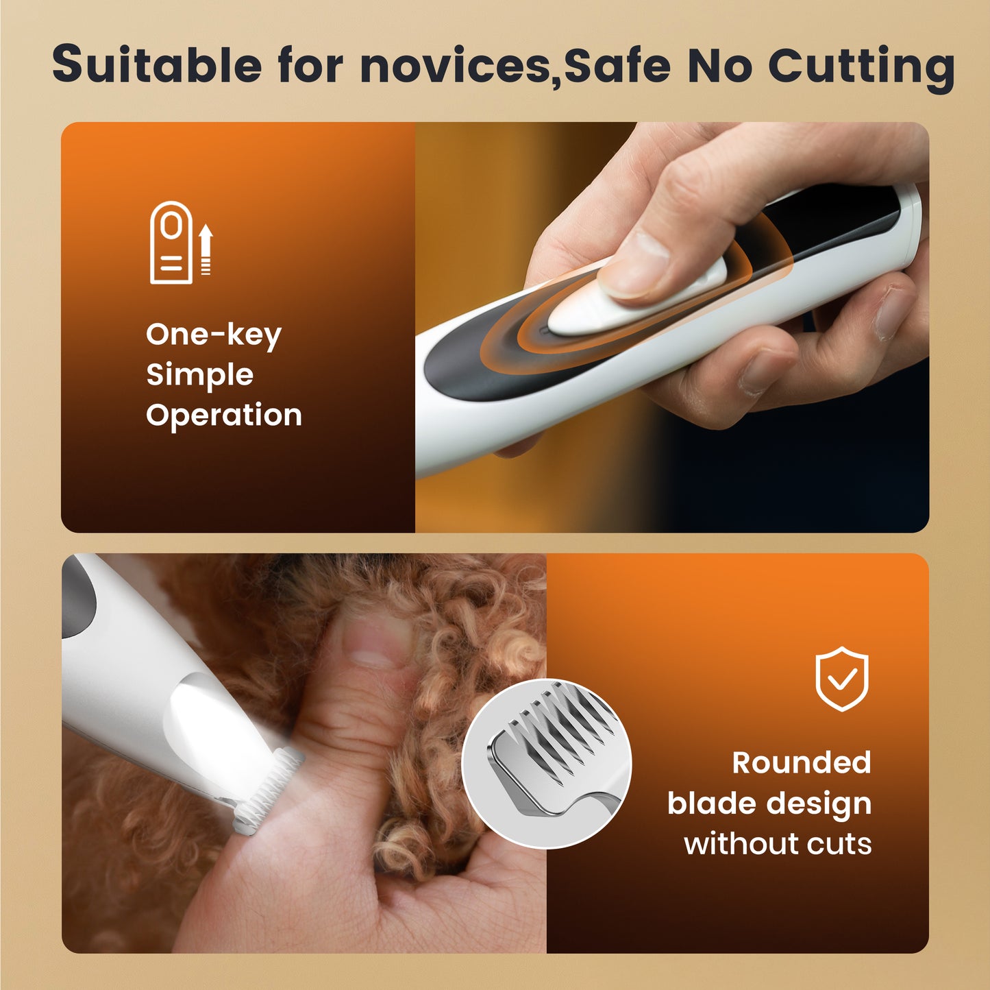 Oneisall FC11 Dog Paw Trimmer with LED Light, Low Noise Paw Trimmer for Dogs & Cats, 0.8inch Widen Blade Cordless Dog Trimmer for Grooming - White