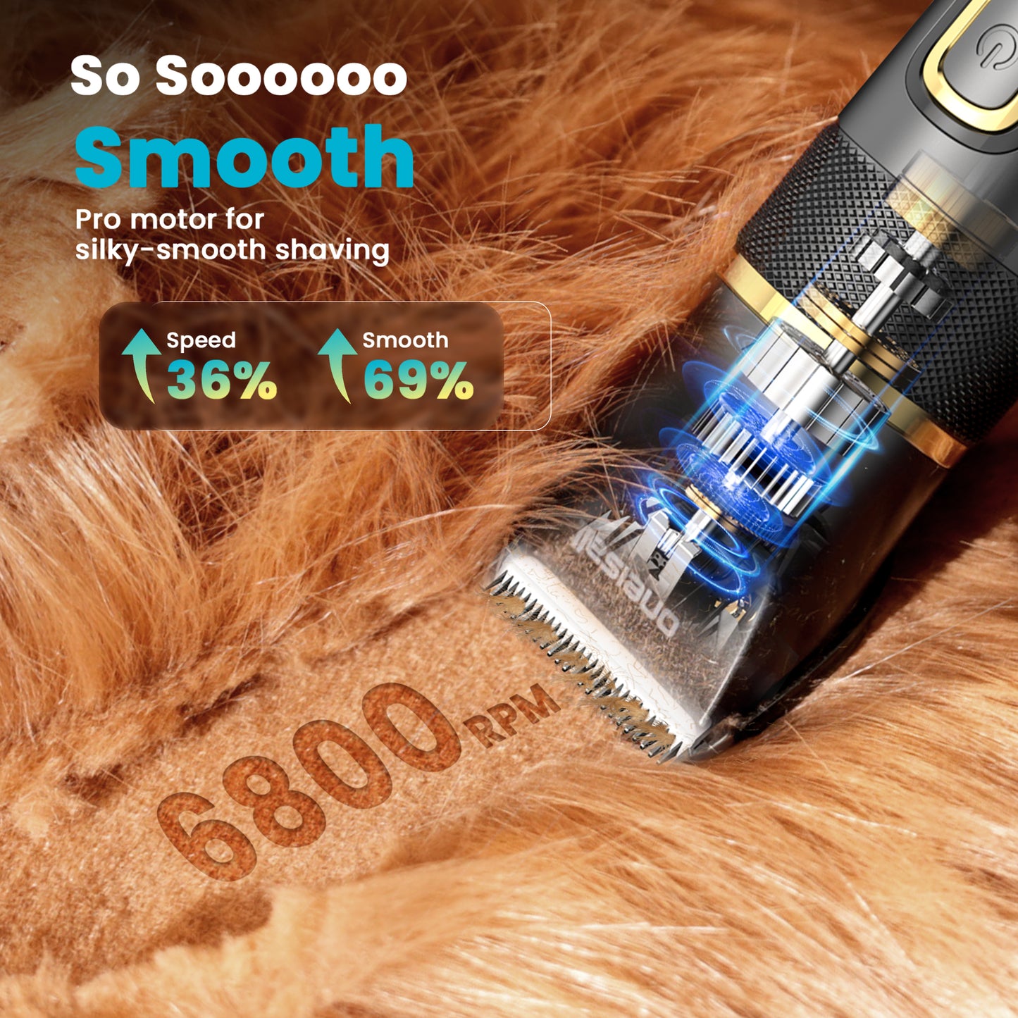 Oneisall DC-200 Dog Clippers for Grooming, Pro Dog Grooming Clippers Kit for Home, 2-Speed & 5 Adjustable Blade Height Dog Hair Clippers, IPX7 Waterproof, Detachable Blade, Low Noise, Black