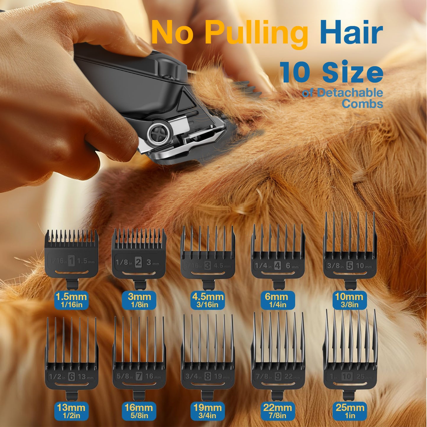 Oneisall DC-600 Dog Clippers for Grooming, Cordless & Low Noise Dog Grooming Clippers for Thick Coats, Black
