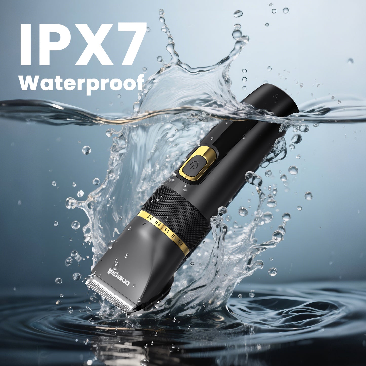 Oneisall DC-200 Dog Clippers for Grooming, Pro Dog Grooming Clippers Kit for Home, 2-Speed & 5 Adjustable Blade Height Dog Hair Clippers, IPX7 Waterproof, Detachable Blade, Low Noise, Black