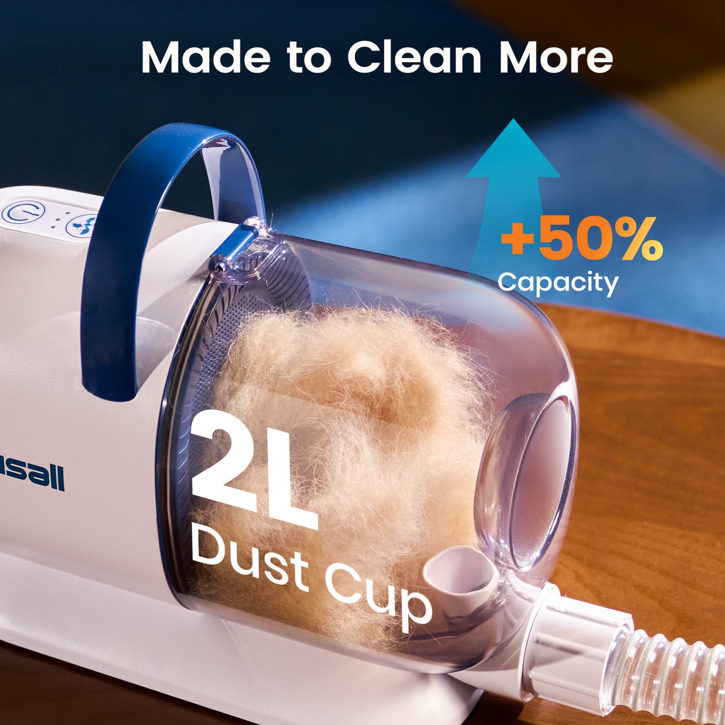 Oneisall 15000Pa Dog Grooming Vacuum, PG08 Dog Hair Vacuum Cleaners Shedding 99% Pet Hair, ≤ 59dB Quiet Dog Grooming Kit with Dog Clipper/Trimmer/Nail Grinder & 3 Grooming Tools, 2L Canister, Blue