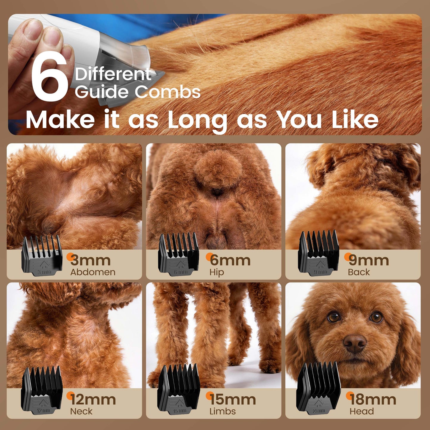 Oneisall LM6 15000Pa Dog Grooming Vacuum for Shedding 99% Pet Hair, 9-in-1 400W Dog Grooming Kit with 2L Dust Cup & Grooming Tools, Pet Hair Vacuum Cleaners for Home, Blue