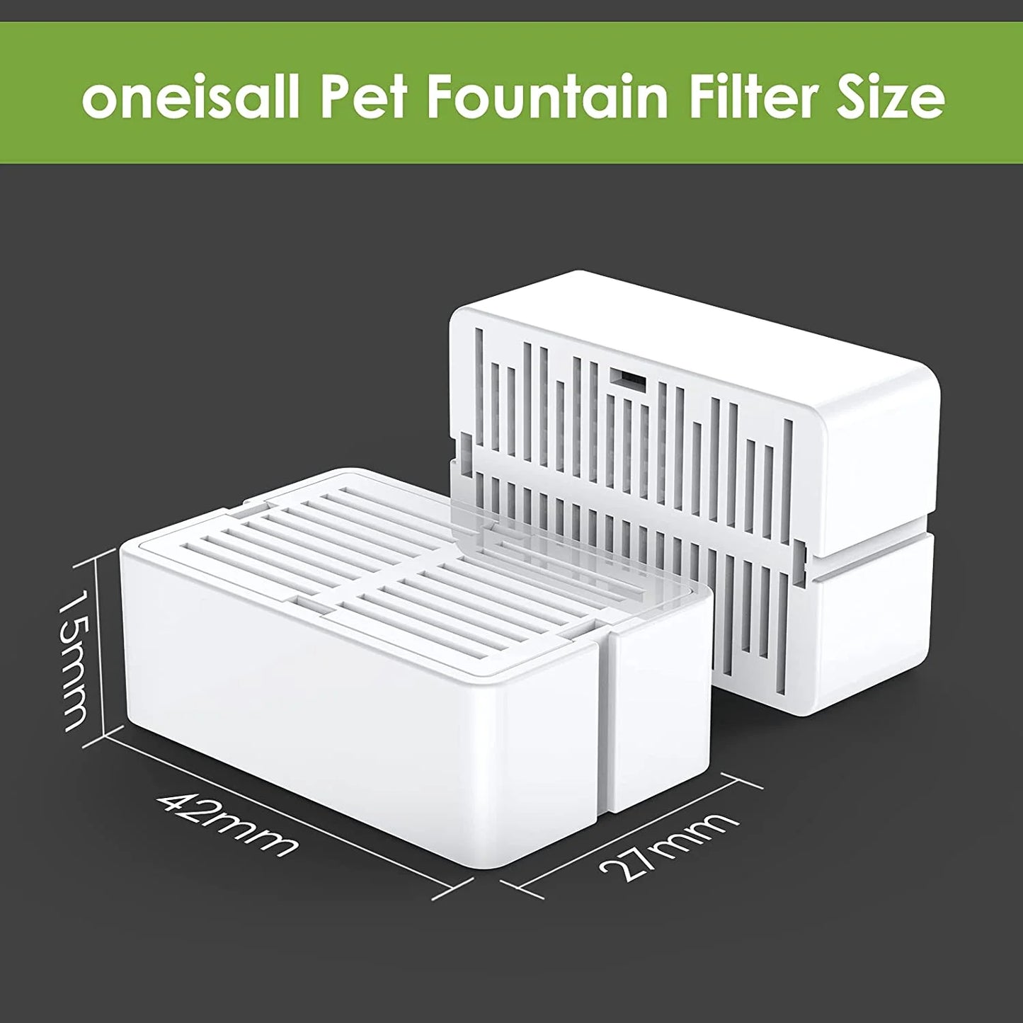 oneisall Cat Water Fountain Replacement Filter, Pet Water Fountain Filter for Cats, Small Dogs - 4 Pack Carbon Filters