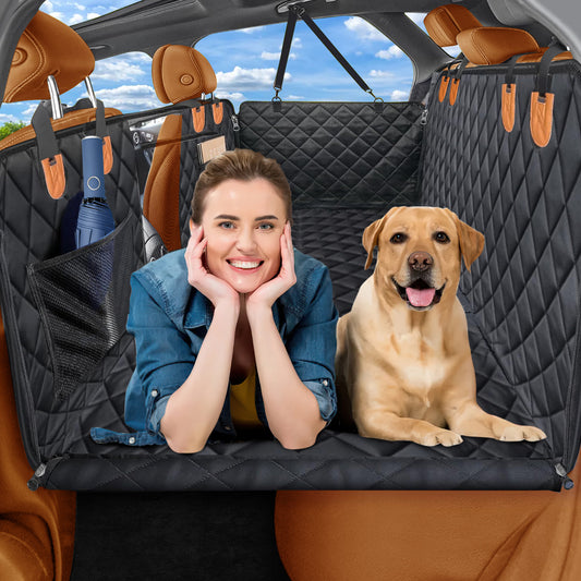 Oneisall Back Seat Extender for Dogs, 53" x 63" Larger Space & Weight Capacity 330Lbs, Waterproof 600D Oxford - Black