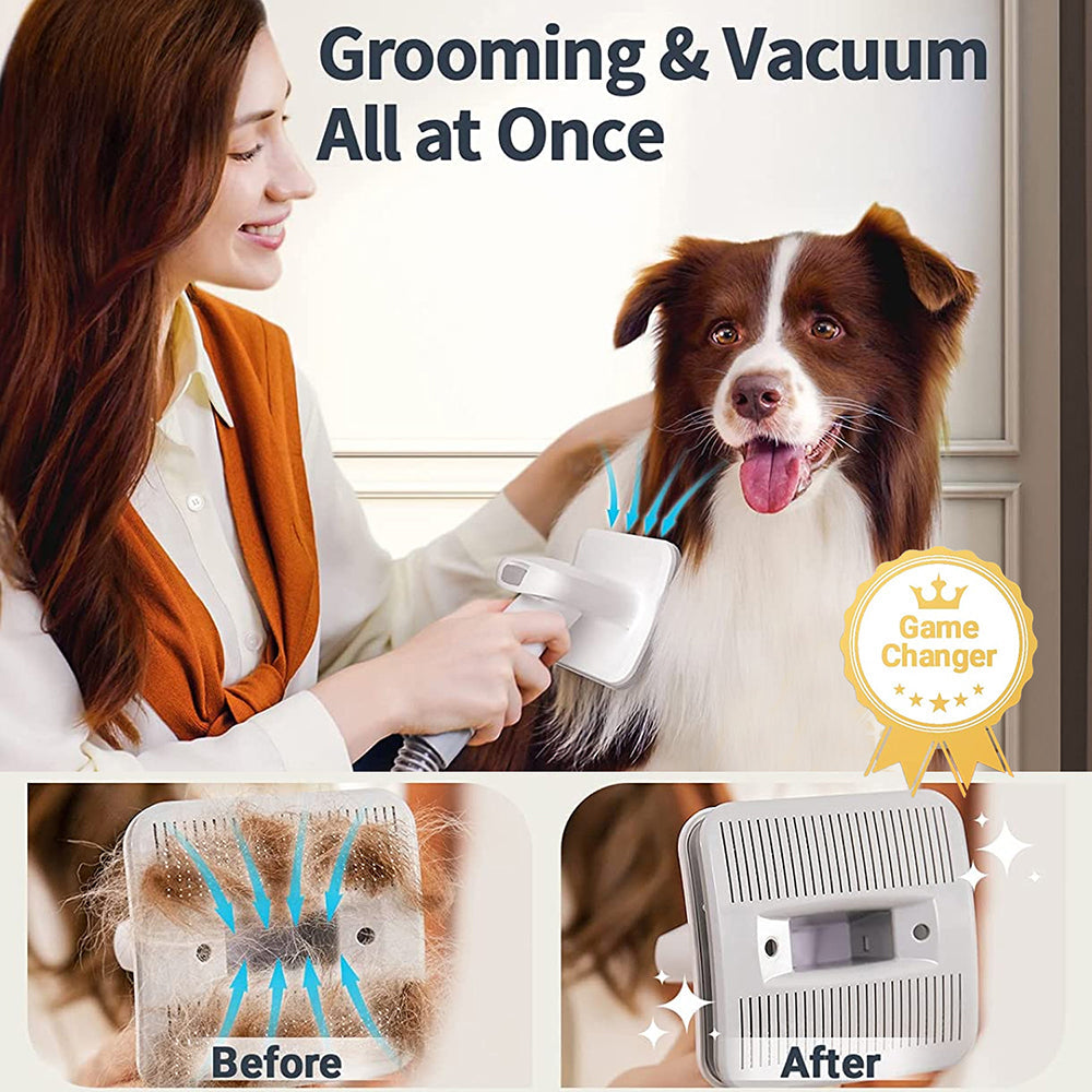 Oneisall 7 In 1 Dog Grooming Kit, Low Noise Pet Grooming Vacuum with 1.5 L Dust Cup, Dog Vacuum for Shedding Grooming, with 7 Professional Grooming Tools for Dogs Cats Pet Hair & Home Car Cleaning