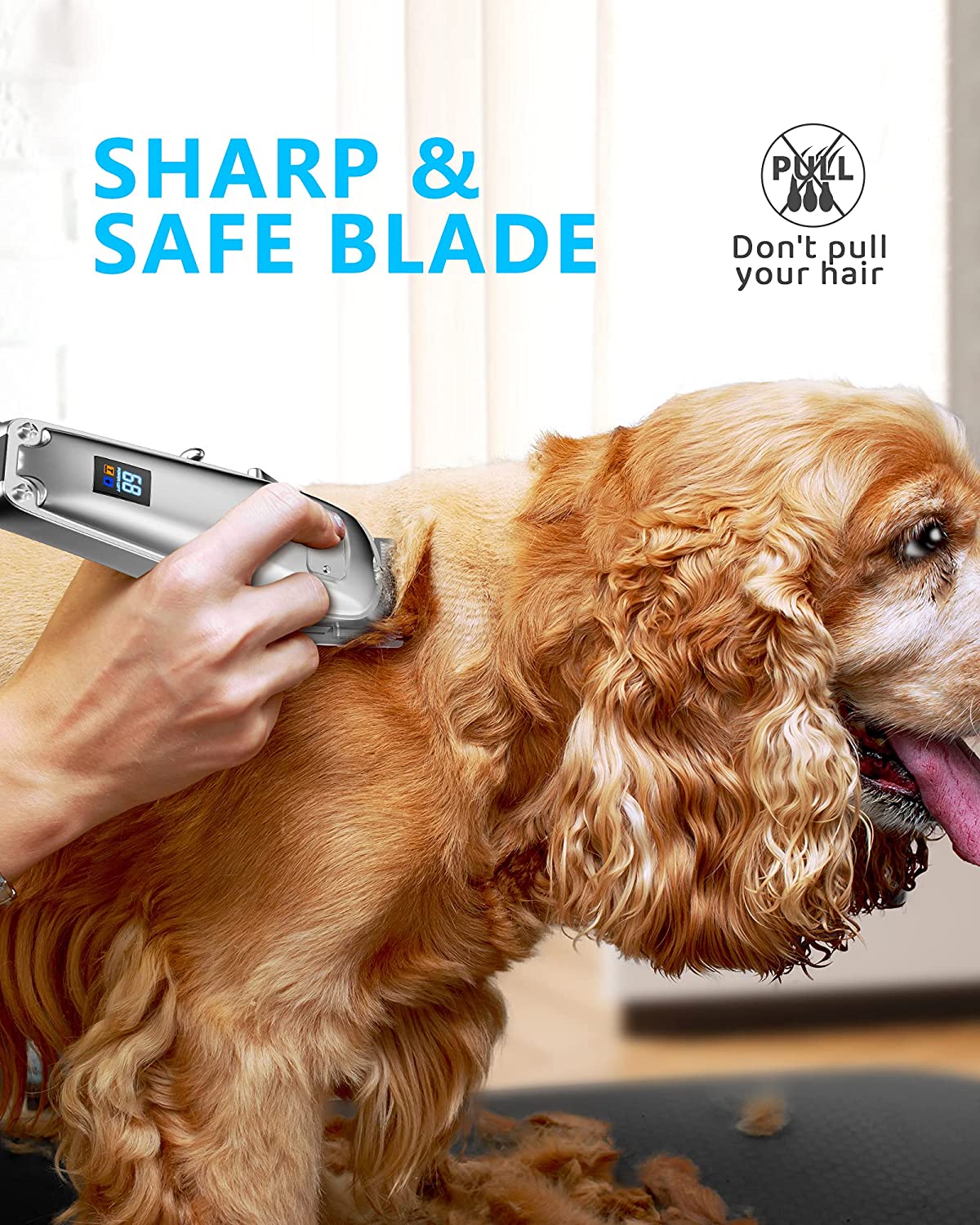 Oneisall Professional Dog Grooming Clippers Kit, 2 Speed Cordless Hair Shears Trimmers for Thick Heavy Coats,with Metal Blade for Dogs Cats Animals, All Metal Design Pet Clippers Electric