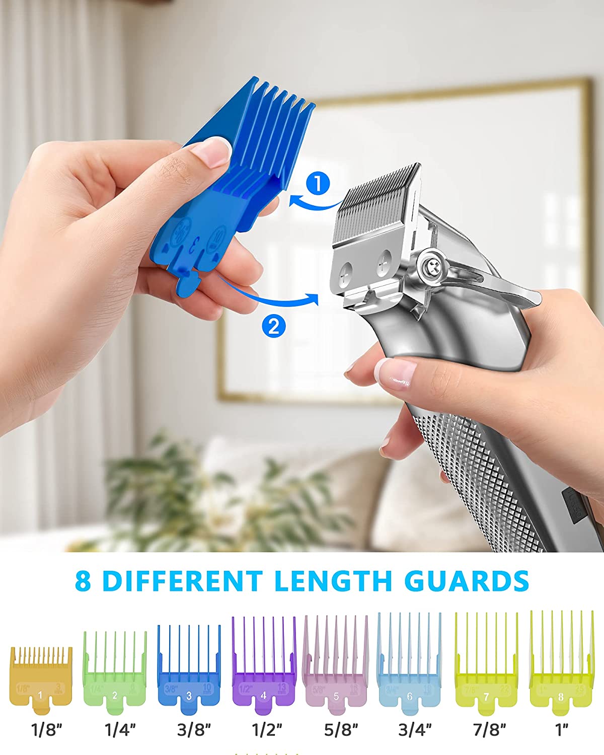 Oneisall Professional Dog Grooming Clippers Kit, 2 Speed Cordless Hair Shears Trimmers for Thick Heavy Coats,with Metal Blade for Dogs Cats Animals, All Metal Design Pet Clippers Electric